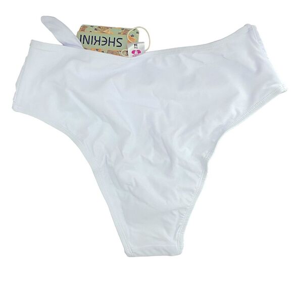Bikini Bottoms New High Waist Swimsuit Tie Knot Front Women’s Size Medium - Picture 4 of 5